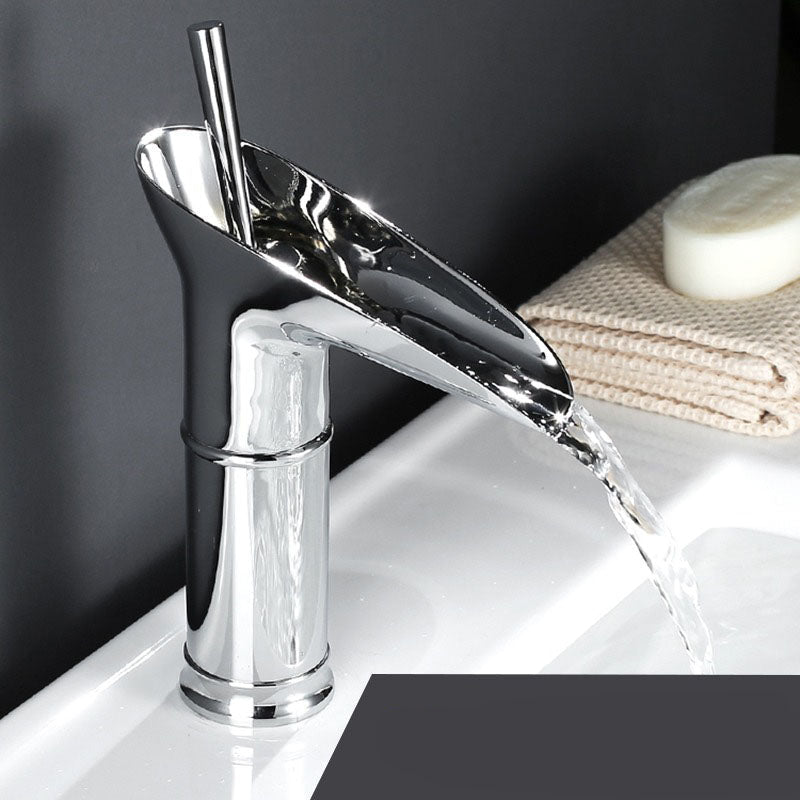 AquaVintura Antique Waterfall Faucet | Brass Tap with Single Lever Mixer | Hot & Cold Water | Bronze Finish