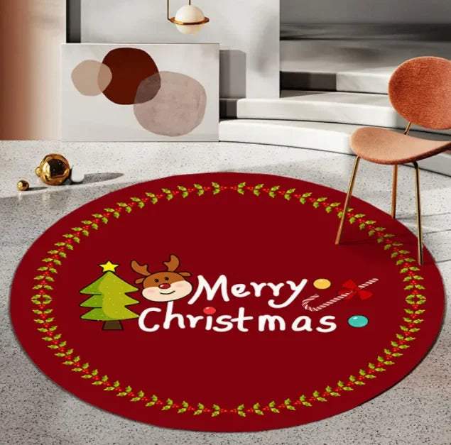 CosyLuxe | Christmas Tree Rug | Round & Non-Slip | 40–120 cm | Washable Flannel Mat for Tree, Living Room & Decoration