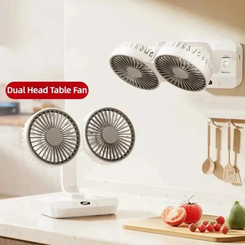 Brisano Table Fan Wireless | 8000mAh Battery | 90° Oscillating & 4-Speed Wind | LED Display & USB Charging