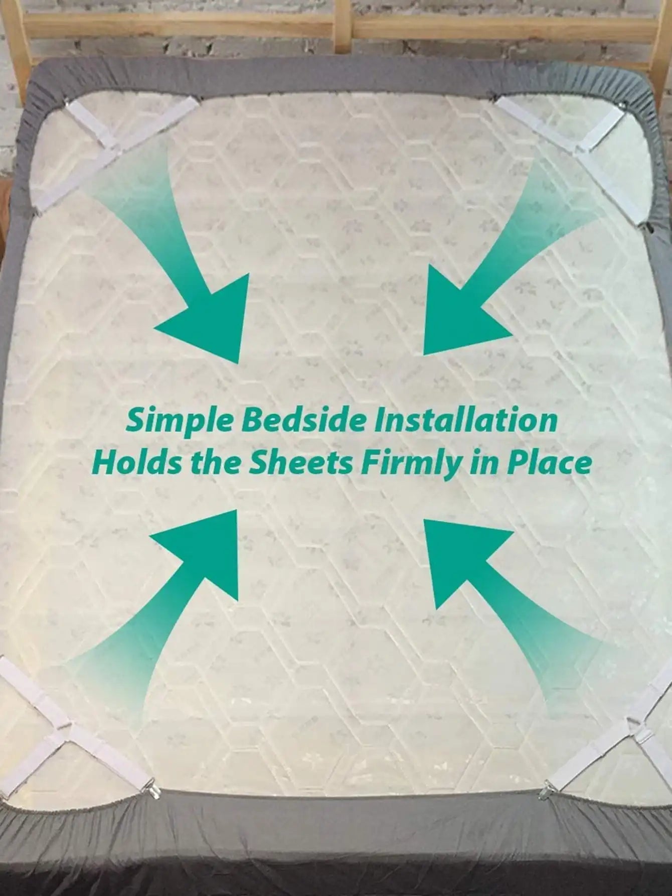 GRIPFIX Fitted Sheet Holder Set | 4-Pack Triangular Sheet Tensioners | Adjustable & Non-Slip – For Mattresses, Tablecloths & Covers