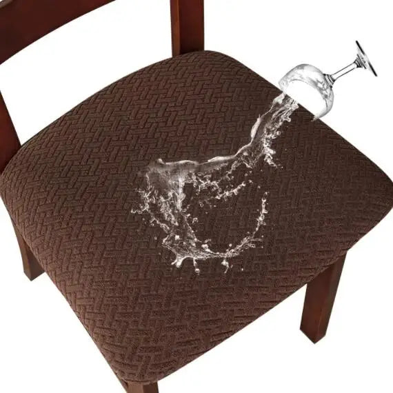 CasaLino | Waterproof Chair Seat Covers | Elastic & Washable | Checked Design | 4 Variants | For Kitchen & Dining Room