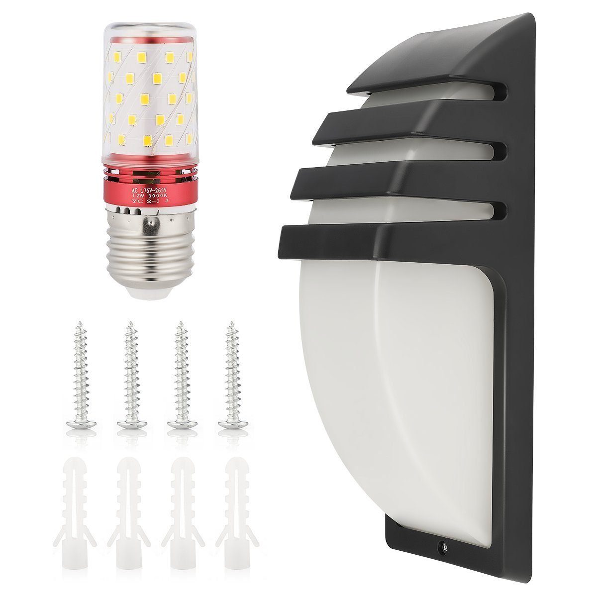 LumiSense | LED Außenwandleuchte mit Bewegungsmelder | 8W COB LED | IP65 Wetterfest | Aluminium | 22,5 × 8 × 7,5 cm
