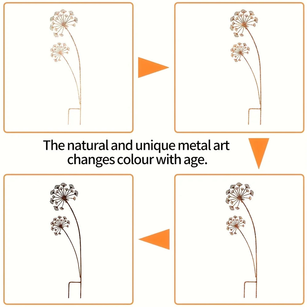 Florandis Metal Garden Stake Flower | Decorative Stake for Balcony, Bed & Planter | Weatherproof & Detailed