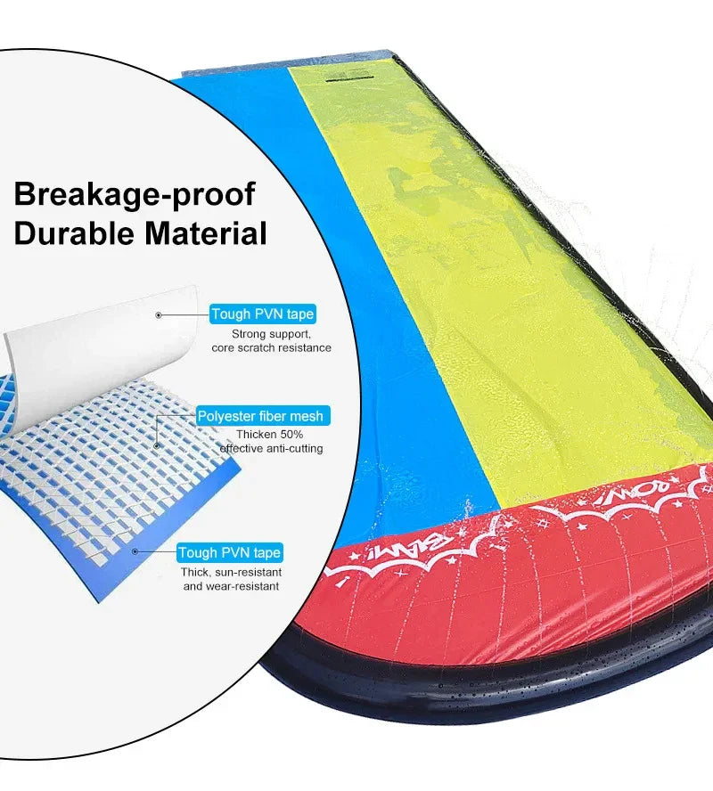 AquaRush Water Slide | Inflatable Water Slide with Sprinkler Function | For Garden & Outdoor | Summer Play Fun for Kids