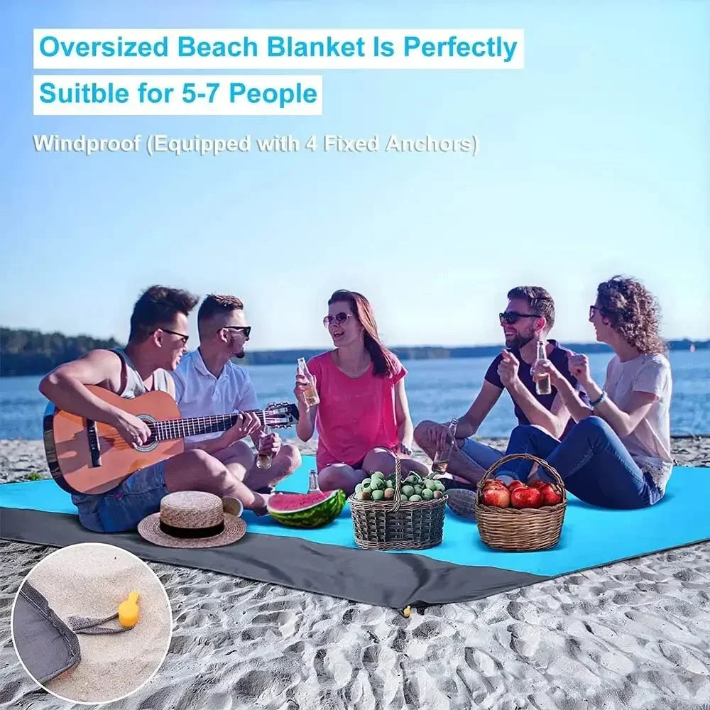 AeroLoom Beach Blanket | XXL 210x200 cm | Waterproof & Sand-free | Ultralight & Portable