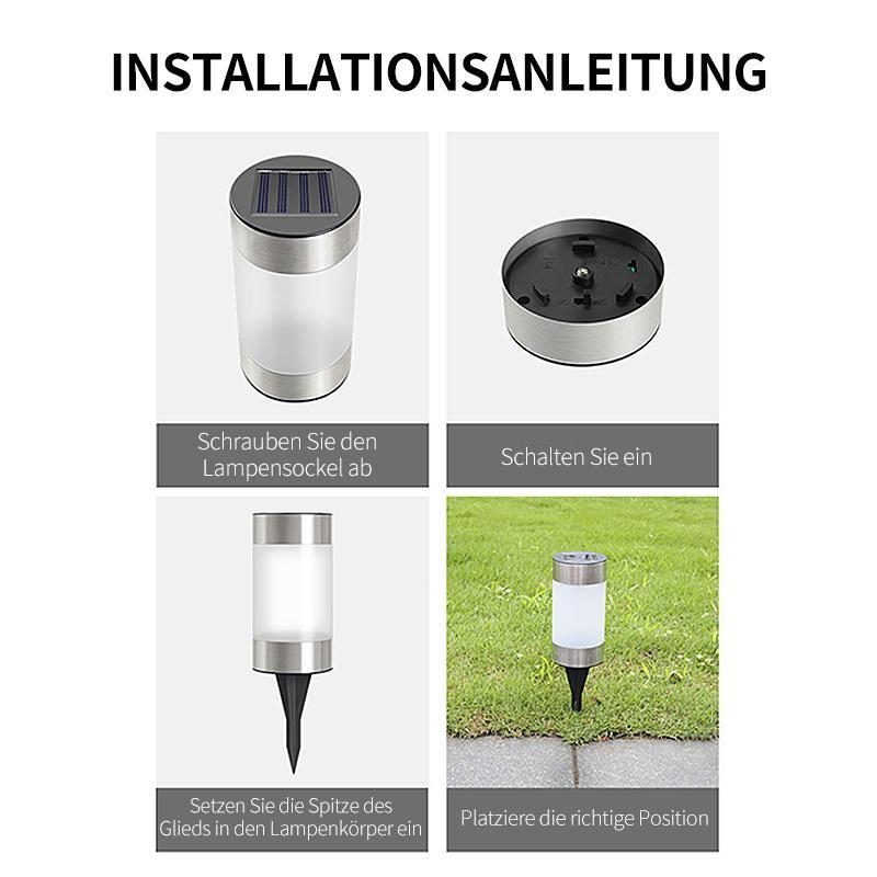 Solurea | Mini Solar-Gartenleuchte | LED-Außenbeleuchtung | Edelstahl & ABS | Wetterfest für Garten und Balkon