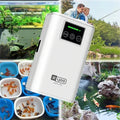 AquaLino SmartOxy Rechargeable Oxygen Pump for Aquarium & Outdoor | Quiet Air Pump with Battery & USB | Automatic AC/DC Switch & LED Display
