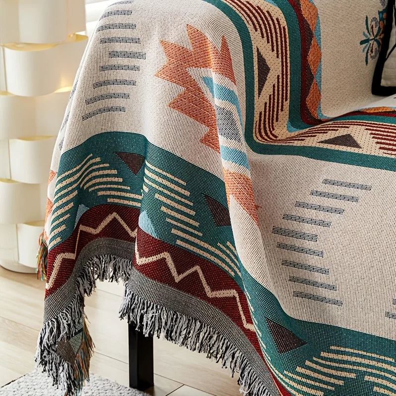 EthnoLoom Sofa Blanket | Reversible & Dustproof | Pet-Friendly | Universal for All Seasons