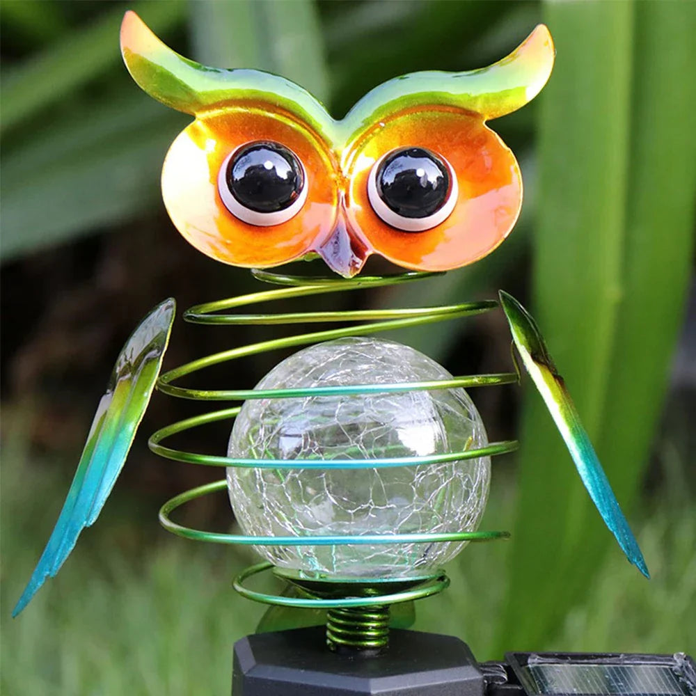 Owluna | Solar-Gartenleuchte Eule | Farbwechselnde LED-Dekoleuchte | Wetterfest für Garten und Außenbereich