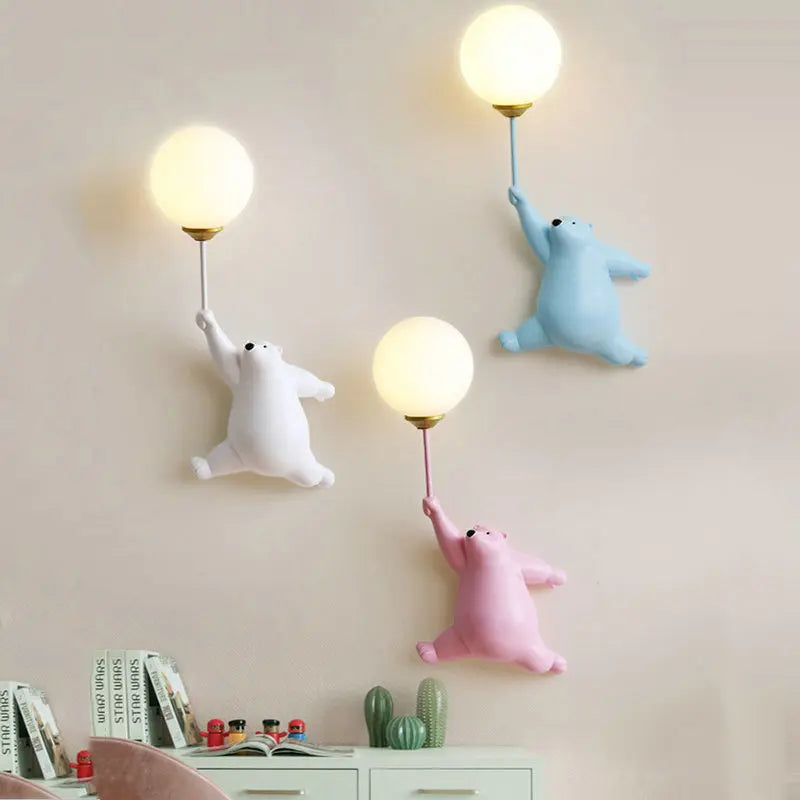 Children's Wall Light LUMIBÄR | Cartoon Design with 3D Moon | Gentle Night Light | 19×36 cm