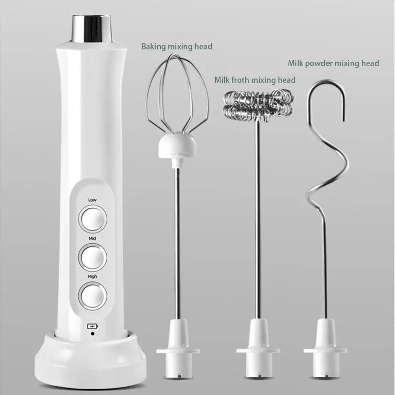 Foamix Electric Milk Frother | Cordless & USB Rechargeable | 3 Speeds | For Latte, Cappuccino & Cocoa