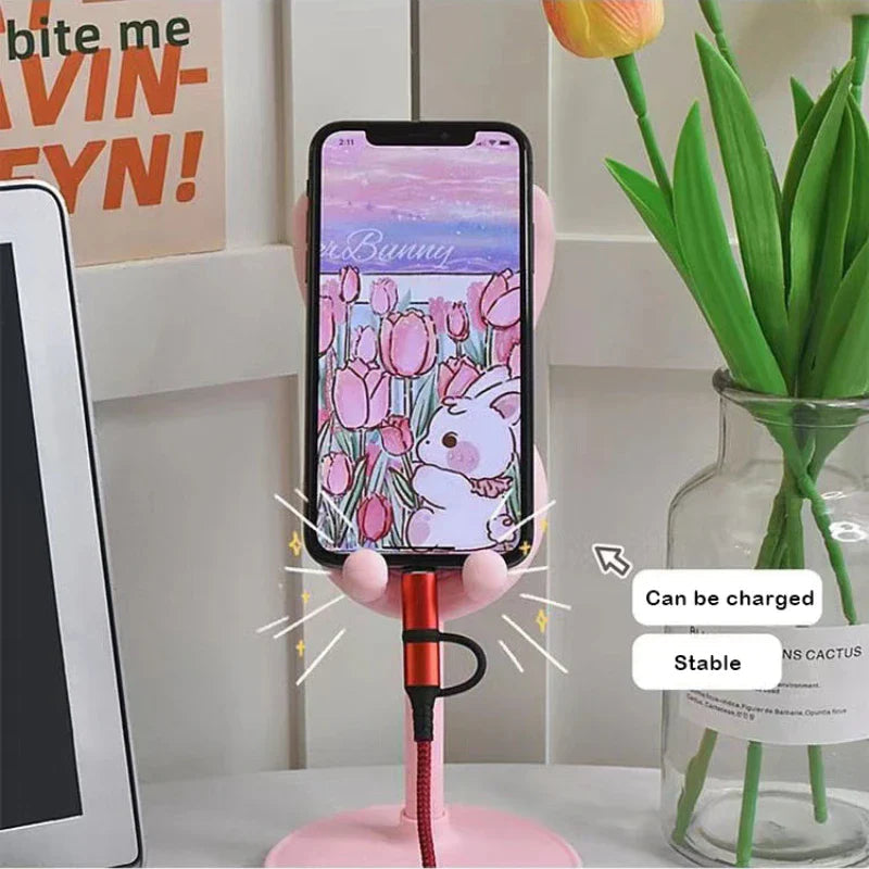 HoppelStand Phone Holder | Height Adjustable & Tiltable | Cute Bunny Design | For Phone & Tablet