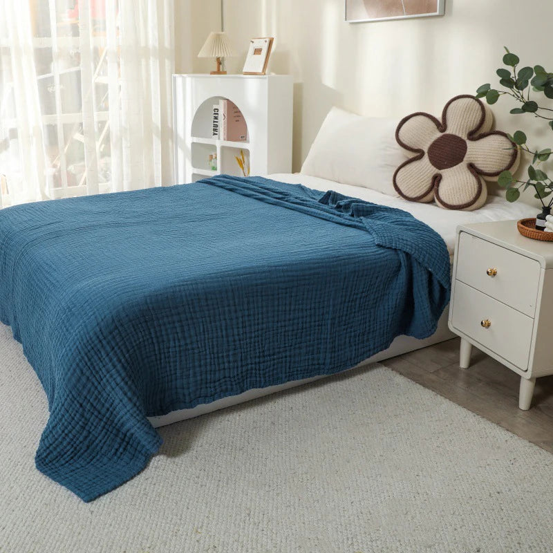 CottonBreeze | Muslin Blanket made of 100% Cotton | 6-layer, Breathable & Lightweight | For Sofa & Bed