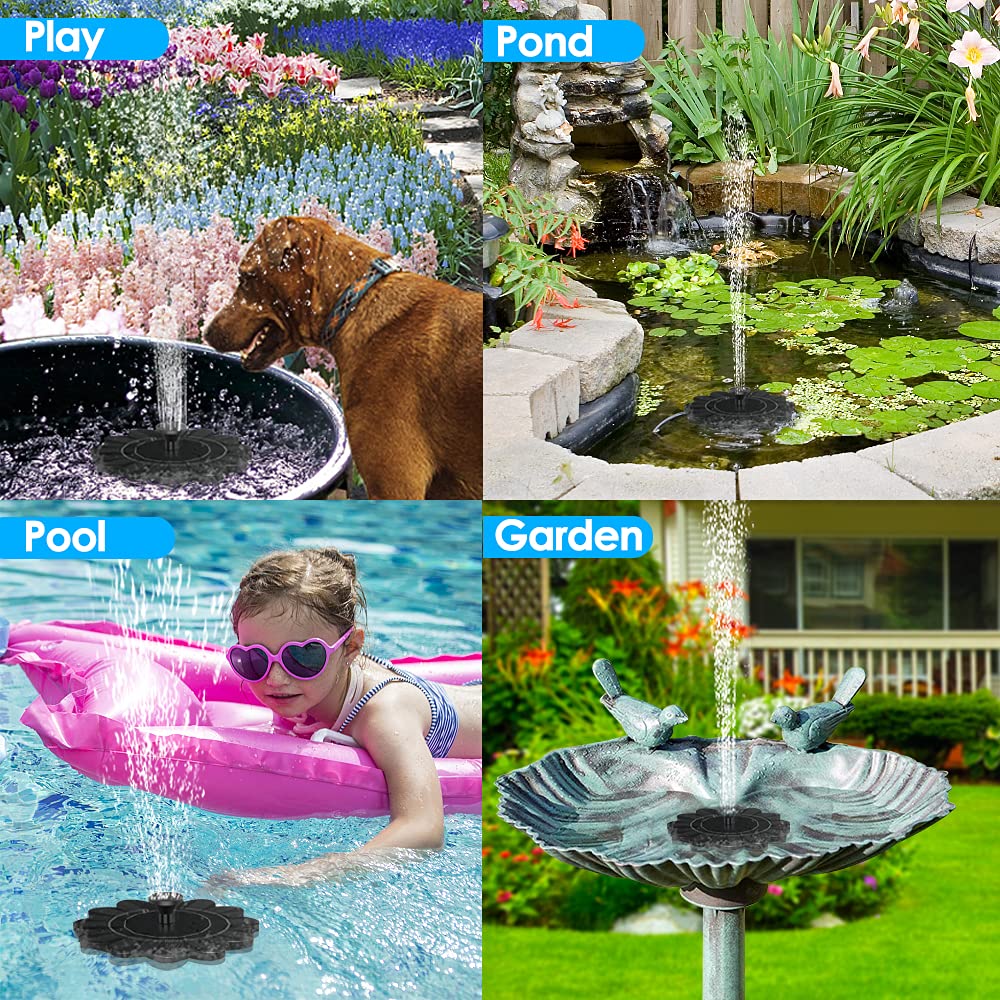 AquaBlüte | Solar-Gartenbrunnen | Blumenförmiges Wasserspiel | Solarbetriebene Springbrunnenpumpe für Teich und Pool