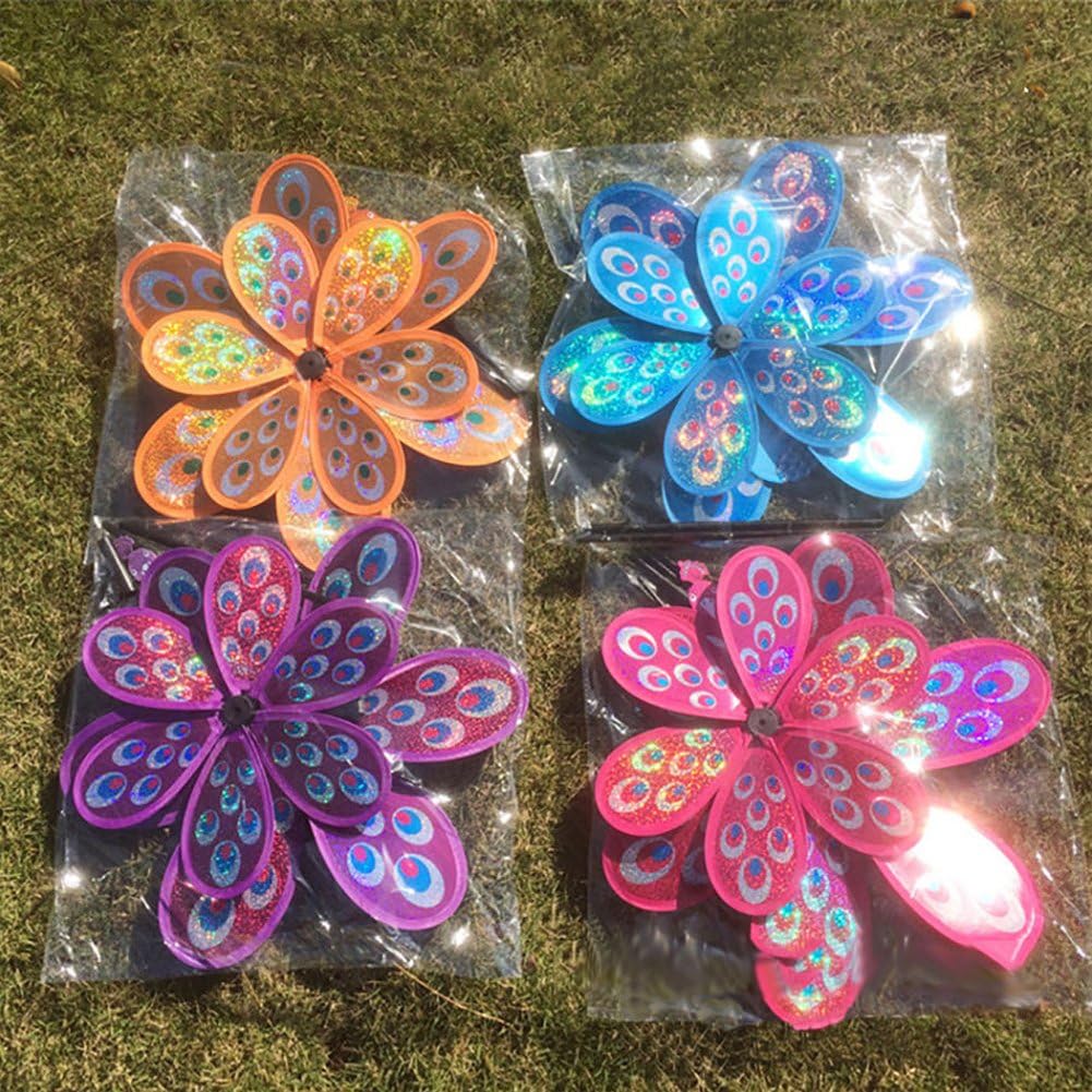 Windoria | Doppelter Windspinner mit Pailletten | Farbwechsel-Effekt | Garten- & Balkondekoration | Ø 38 cm