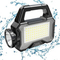 Solvanta | Solar-Campinglaterne mit Powerbank | LED-Suchscheinwerfer & COB-Seitenlicht | Wiederaufladbar