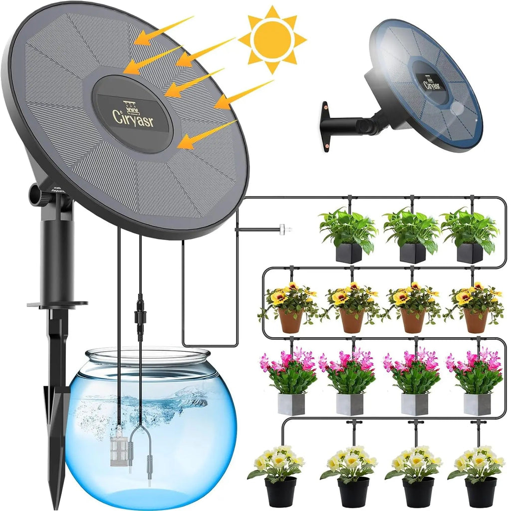 AquaSolaris Solar Irrigation System Automatic | Drip Irrigation with Timer & Battery | For Balcony, Garden & Plant Containers | Up to 15 Plants