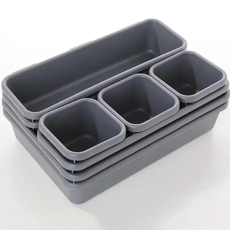 Flexorra Drawer Organizer Set | 8 Pieces | Adjustable Compartments | For Bathroom, Kitchen & Jewelry