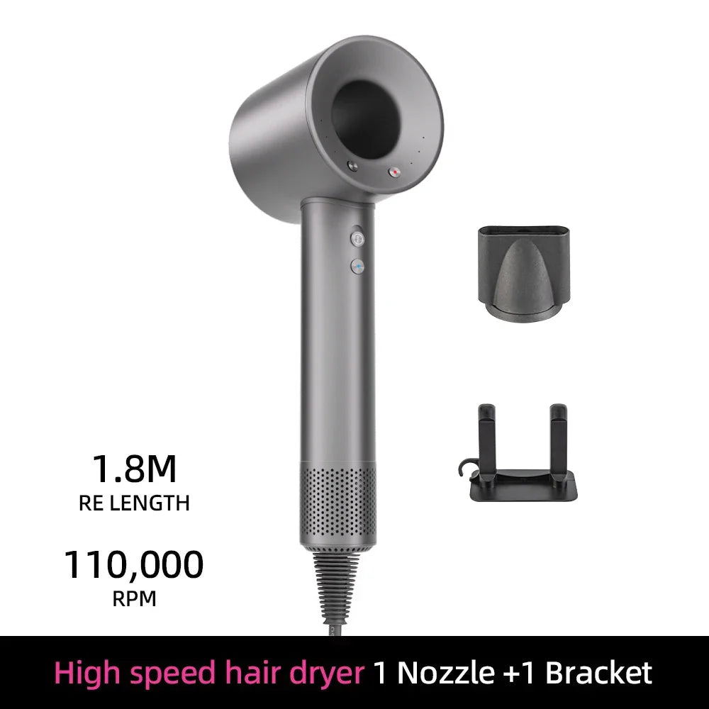 Ion Hair Dryer | 200 Million Negative Ions | Intelligent Temperature Control | 110,000 RPM