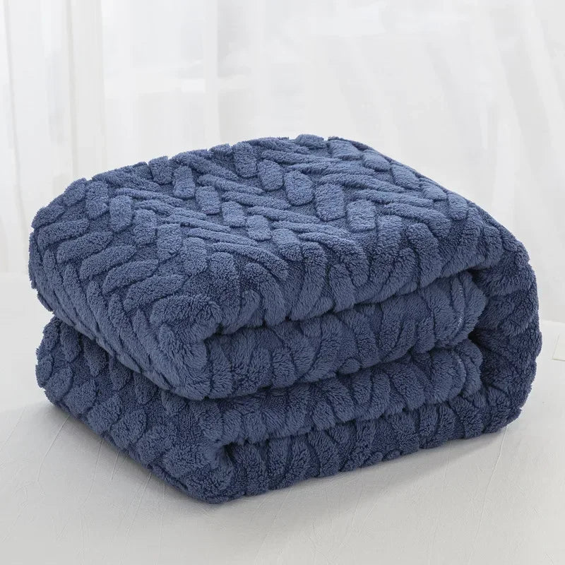 Jacquard Fleece Blanket CozyWeave | Single-Layer & Double-Sided | Soft Tafu & Shu Cotton Fleece | For Autumn & Winter