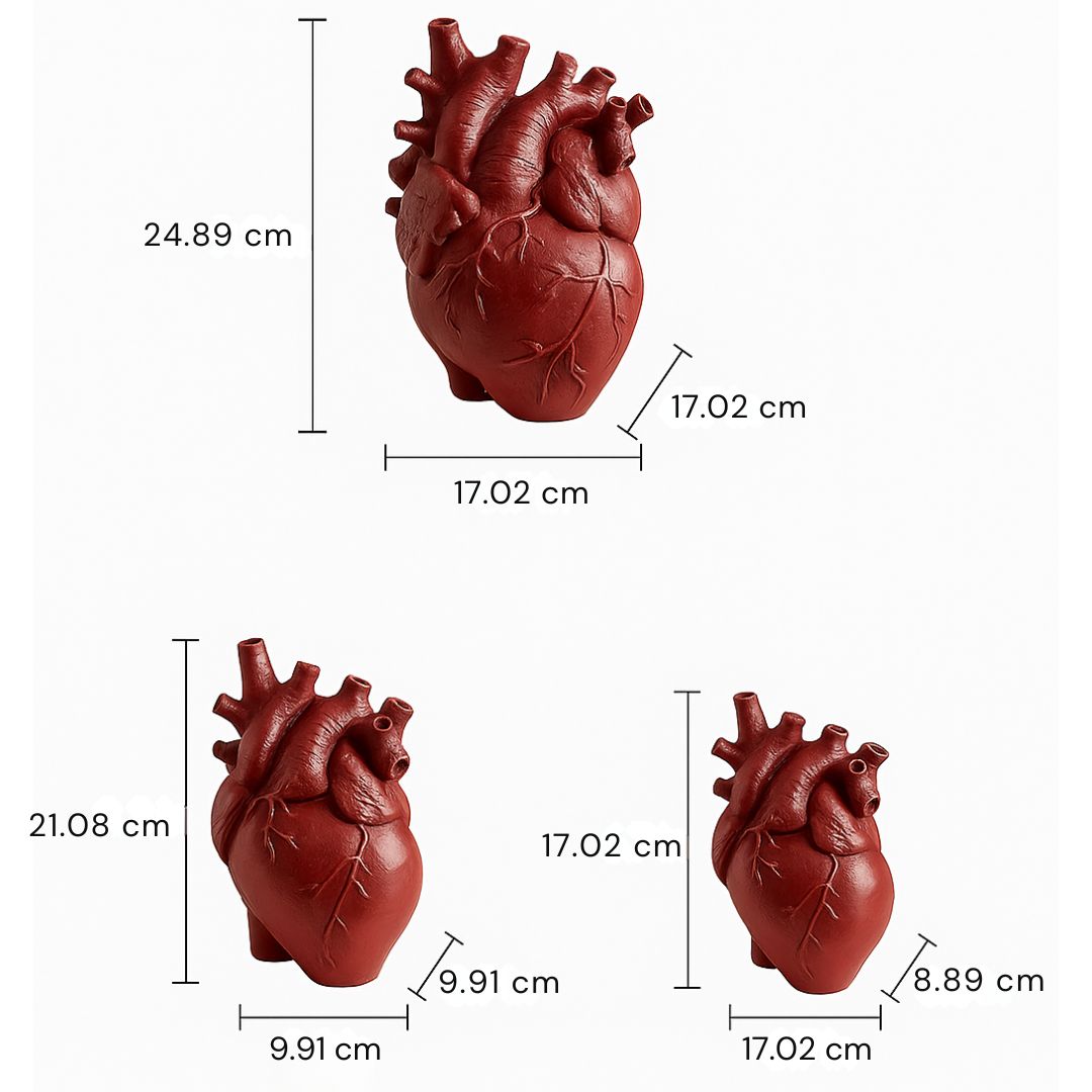 Heart Vase Amoura | Greek-Inspired Design | High-Quality Resin | Available in Many Colors