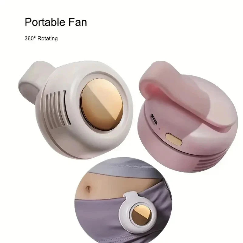 CLIPBREEZE Mini Fan without Blades | Quiet & Portable | With Clip, 360° Rotatable | USB-C Rechargeable | For Kids, Travel & Everyday Use