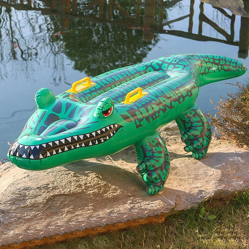 Floatoro Inflatable Crocodile Pool Toy for Kids & Adults | Swimming Toy for Beach, Pool & Summer Party | Durable PVC Water Mattress