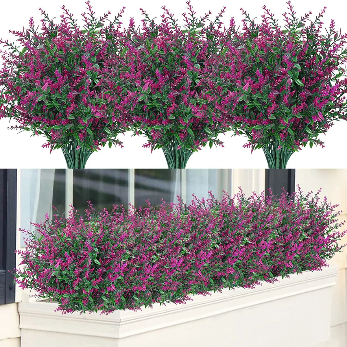 Florabell 12-Piece Set Artificial Lavender | Artificial Plants for Weddings, Vases, Wreaths & Decoration | For Indoor & Outdoor Use