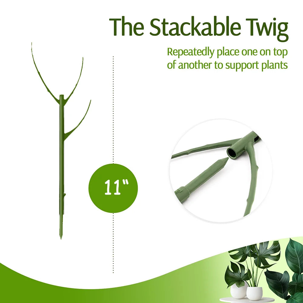 Floravio Plant Support 3-Piece Set | Stackable & Aesthetic | Natural Look | For Indoor & Garden Plants