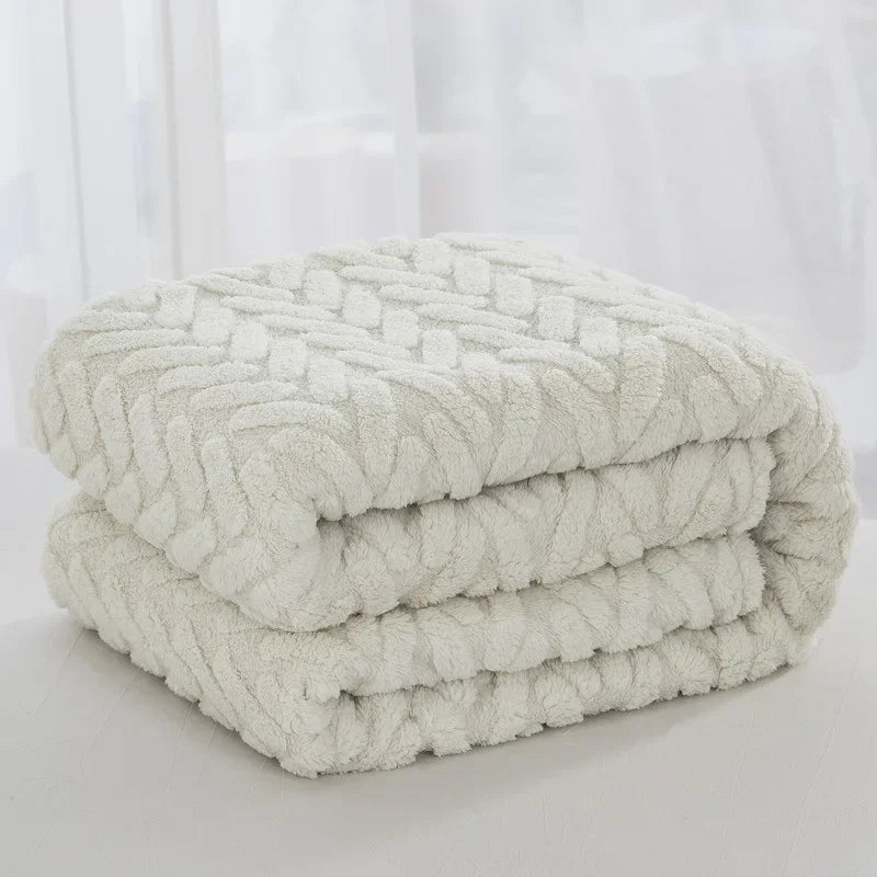 Jacquard Fleece Blanket CozyWeave | Single-Layer & Double-Sided | Soft Tafu & Shu Cotton Fleece | For Autumn & Winter