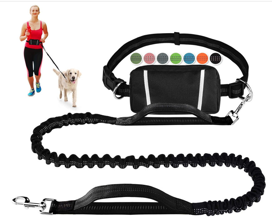 Walkora | Freihand-Hundeleine mit Stoßdämpfung | Verstellbarer Hüftgurt | Für Hunde von 20–36 kg