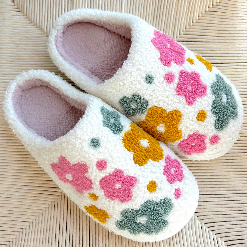 Blumina | Warm Slippers | Floral Pattern | Non-Slip Sole
