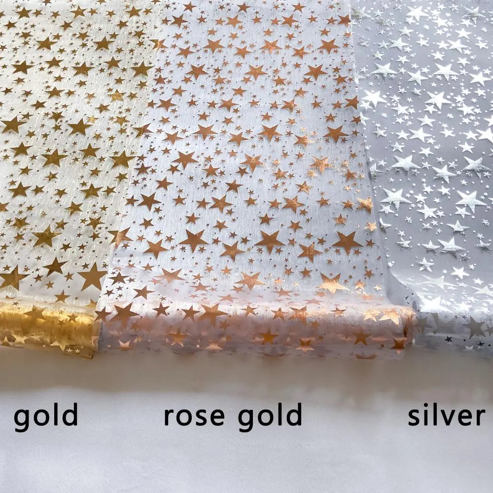 Glittering Table Runner "StellaLuxe" | Gold, Rose Gold or Silver | Metallic Shimmering Mesh Runner with Star Pattern | For Parties & Dinner Decoration