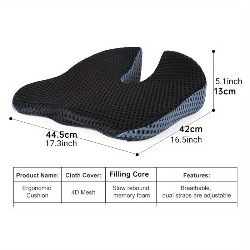 Ergonomic Seat Cushion Triacomfort | Triangle Shape with Memory Foam | Breathable & Pressure-Relieving | For Car & Office