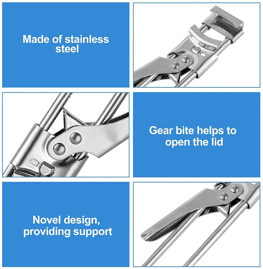 Glass Opener Gripano | Adjustable Stainless Steel Lid Opener | For Weak Hands | Non-Slip Grip & Easy to Use