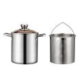 Crisplora FryMaster Stainless Steel Deep Frying Pot 3 L with Strainer & Lid | Tempura Fryer with Tongs