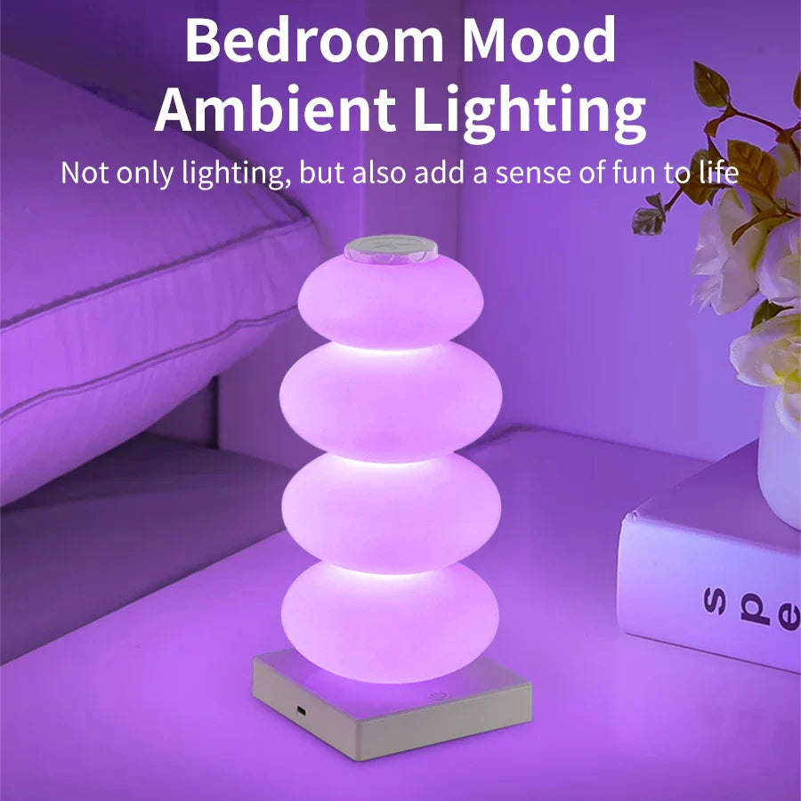 AuraGlow LED Desk Lamp | 16 RGB Colors & Warm White | Touch Dimming | USB Powered | 3W