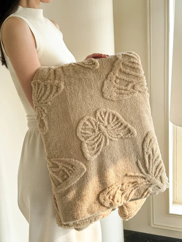 Fleurière Flannel Blanket | 3D Butterfly Design | Soft & Warm | For Bed, Sofa & Camping