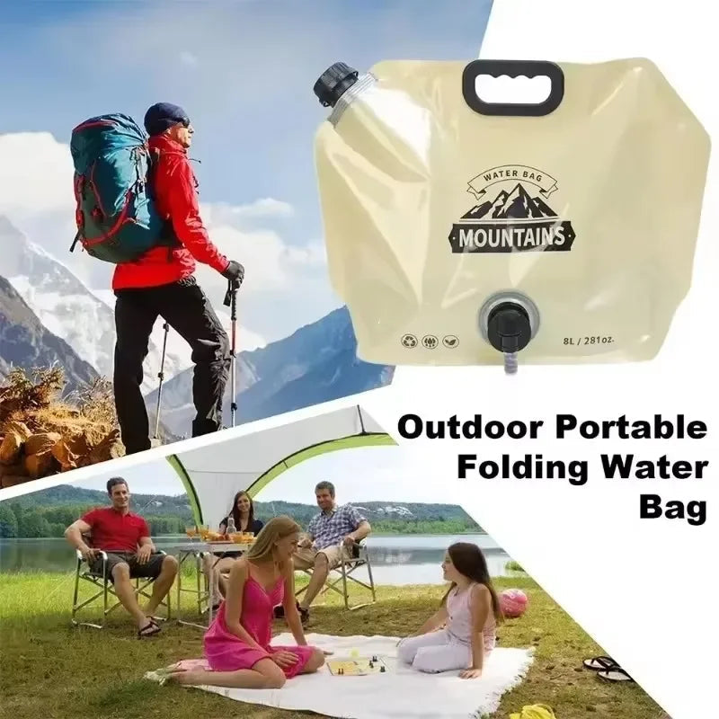 HydraPakx Foldable Water Carrying Bag 8 L | With Handle & Spout | For Camping, Hiking & Outdoor