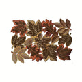 HarvestLeaf Table Runner | Embroidered Maple Leaf Design | Autumn Decor in Country House Style