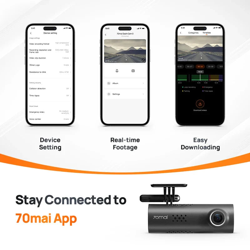 Dashcam Car 1080P | Voice Control & Night Vision | 24h Parking Surveillance | RoadGuardian M200 WiFi