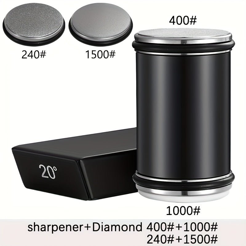 EdgeCraft DuoSharp Sharpening Stone Set | Diamond Stone with Magnetic Holder | 15° & 20° Sharpening Angle | Wood & Metal