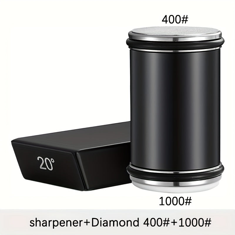 EdgeCraft DuoSharp Sharpening Stone Set | Diamond Stone with Magnetic Holder | 15° & 20° Sharpening Angle | Wood & Metal