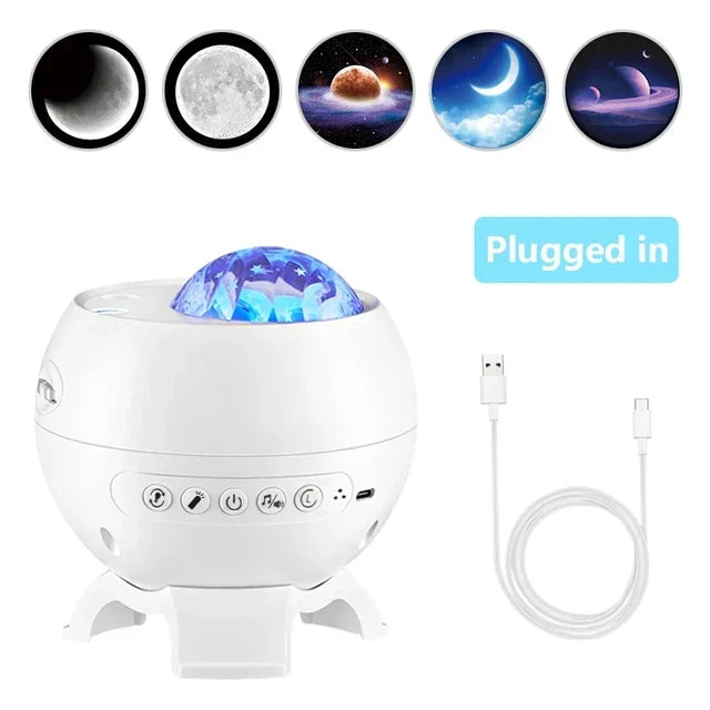 Auroria Northern Lights Projector | 3-in-1 Aurora, Stars & Moon | Bluetooth Speaker & White Noise | 360° Galaxy Night Light