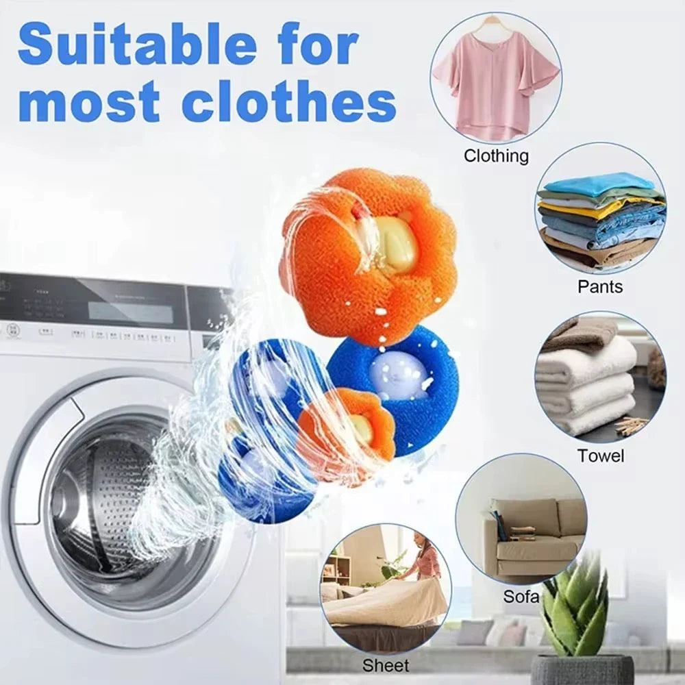 FellFix Cleaning Balls | 5-Piece Pet Hair Remover Set | For Washing Machine & Dryer | Reusable & Portable
