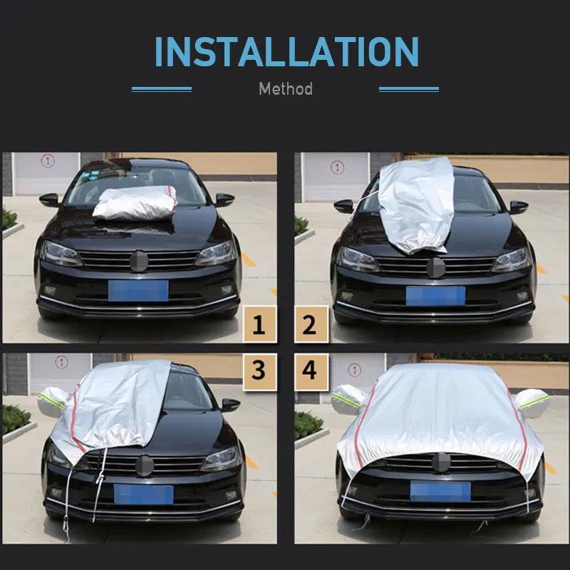 AutoVioro Waterproof Car Cover | UV & Heat Protection | Windproof & Theft-Resistant | Nano Oxford Fabric