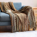 CasaLoom | Boho Throw with Tassels | Rust Red | Soft & Lightweight