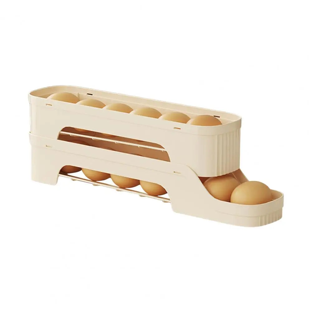 Egg Box RolloMaxx | 4-Stack Egg Organizer | Space-Saving & Self-Rolling | Transparent Design