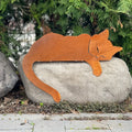 Garden Statue Sleeping Cat | Rustic Design | Weatherproof Iron | Decorative Highlight for Outdoor Areas