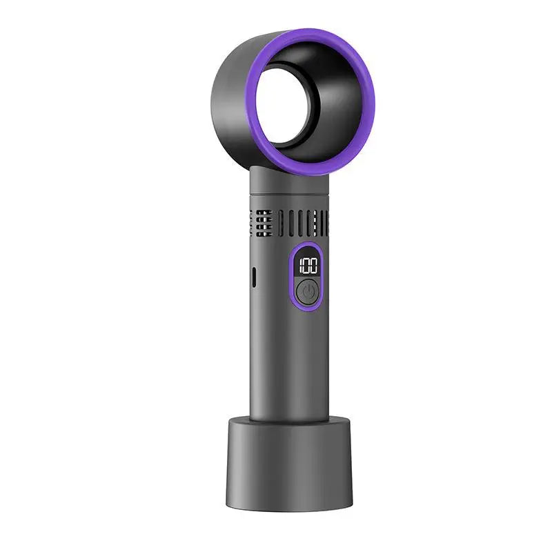 Aervana Bladeless Hand Fan with Digital Display | 100-Level Wind Power | USB Charging & 3000mAh Battery | Portable Turbo Fan